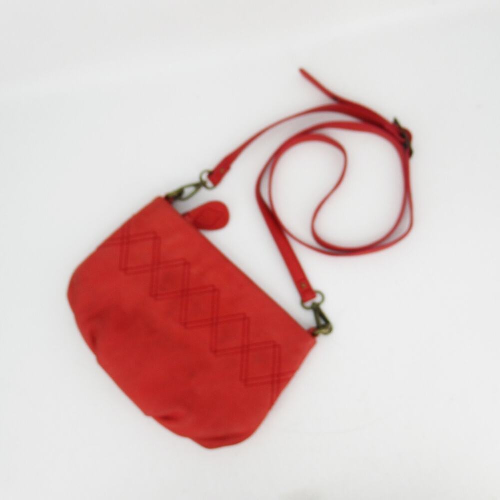 Eddie Bauer Crossbody Handbag Women Blood Orange Suede Leather Purse Bag